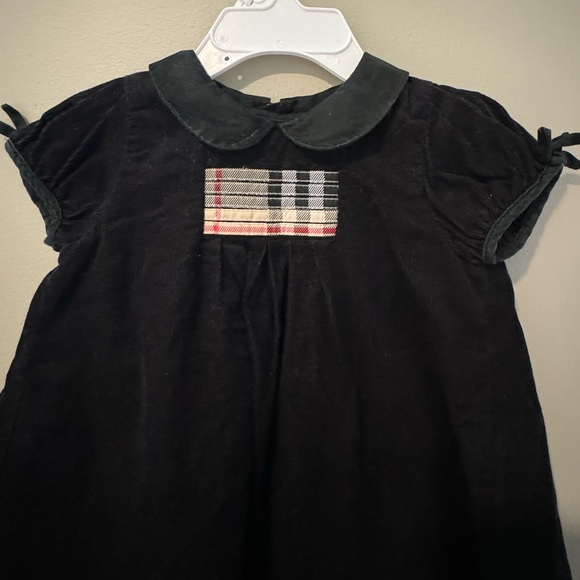 BURBERRY Girls: Corduroy & "Nova Check" Short Sleeve Dress Sz: 6 months - Picture 2 of 9